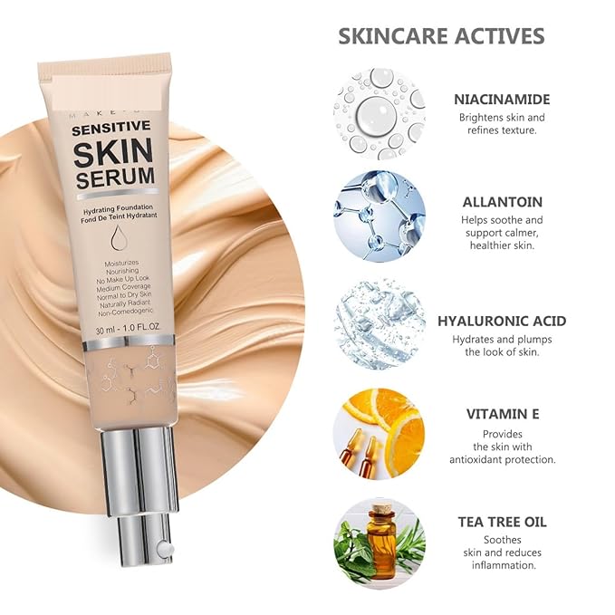 MAEPEOR Hydrating Foundation 6 Colors Full Coverage Liquid Foundation Naturally Mattle Oil-Control Foundation for All Skin Tone (06 Mocha)