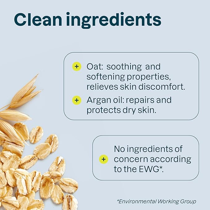 ATTITUDE Body Cream for Sensitive Skin with Oat, EWG Verified, Dermatologically Tested, Vegan, Argan Oil, 8 Fl Oz