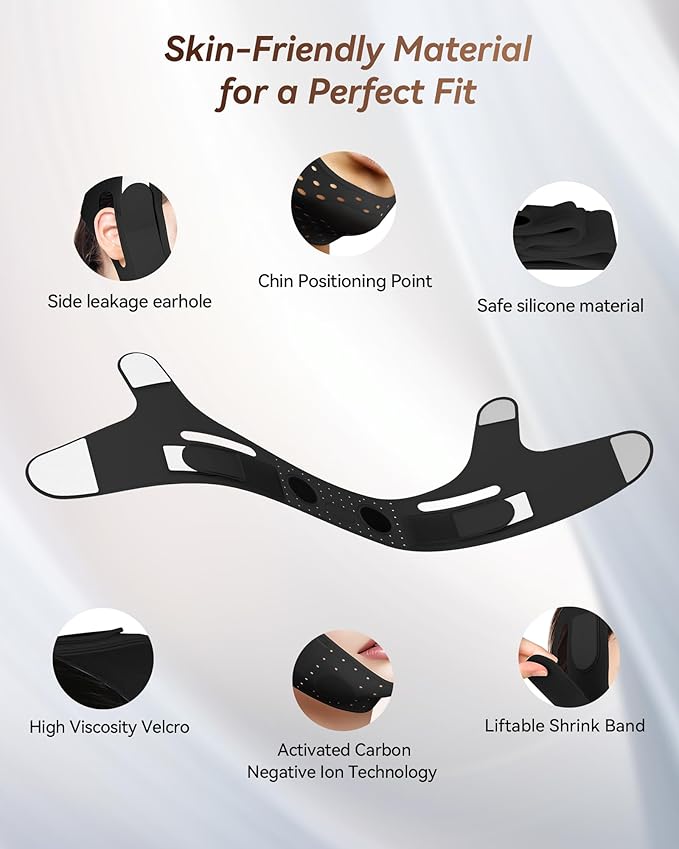 V-Line Sculpting Face Mask – Silicone Chin Strap for Jawline Tightening & Double Chin Reduction (23-27 Inches)