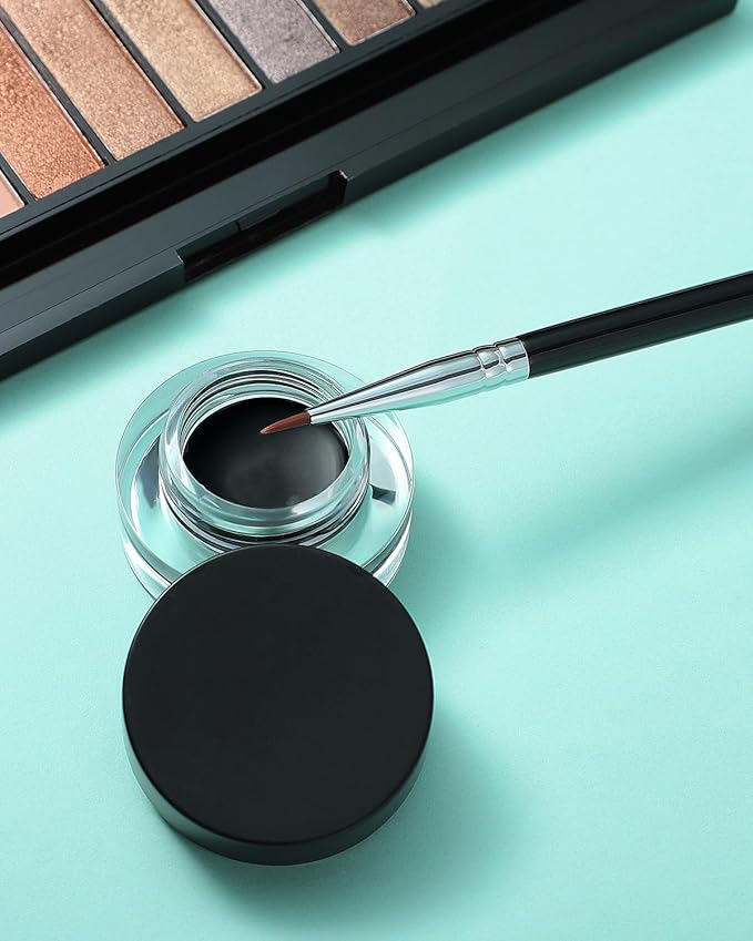 Eyeliner Brush Ultra Fine Point Premium Gel Eyeliner Brush Nylon Bristles Professional Makeup Tools for Lquid Powder And Paste Black (E819)