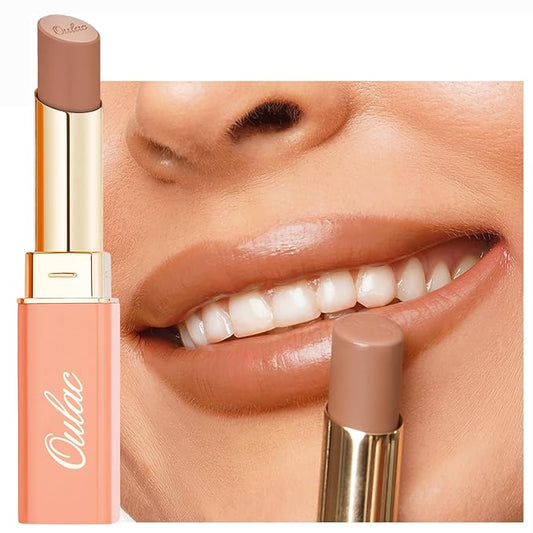 Oulac Color Rich Satin Lipstick - Light Brown Full Coverage Lip Color, Creamy Silky-Smooth, Moisturizing, Satin Matte Finish, Infused With Shea Butter, Vegan & Clean Beauty, 4g, SG10 Bailey