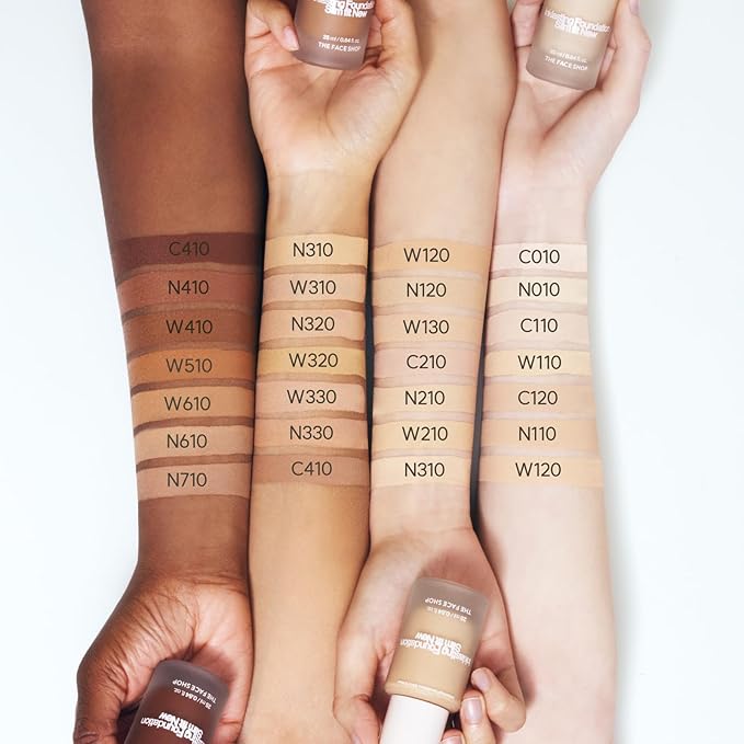 THE FACE SHOP Ink Lasting Liquid Foundation, Full Coverage, 72‑Hour Wear Semi‑Matte Finish, Makeup with Bakuchiol, N310 Almond, 0.84 Fl. Oz.