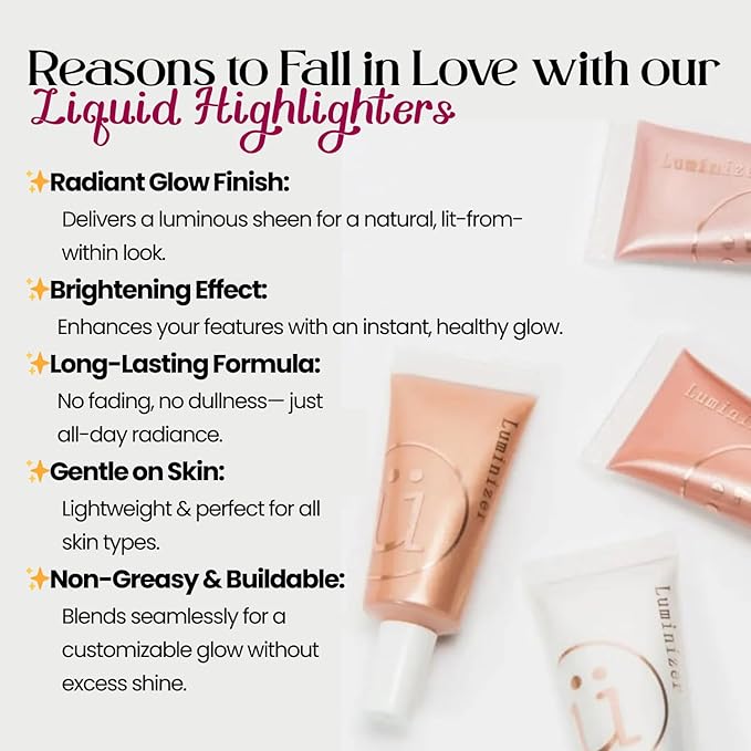 M2U NYC Liquid Highlighter Makeup – Lightweight Luminizer for Natural Radiant Glow with Shimmer – Ultra Smooth Hydrating Illuminator, Face, Cheekbone & Body Glow Enhancer Pink Pearl (Mermaid Tears)