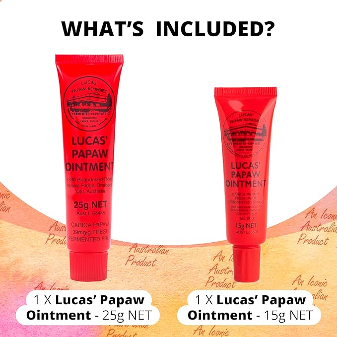 Lucas Pawpaw Lip Ointment, Lucas Pawpaw Cream, Lucas Pawpaw Ointment for Lips & Dry Skin (15 Gram & 25 Gram)