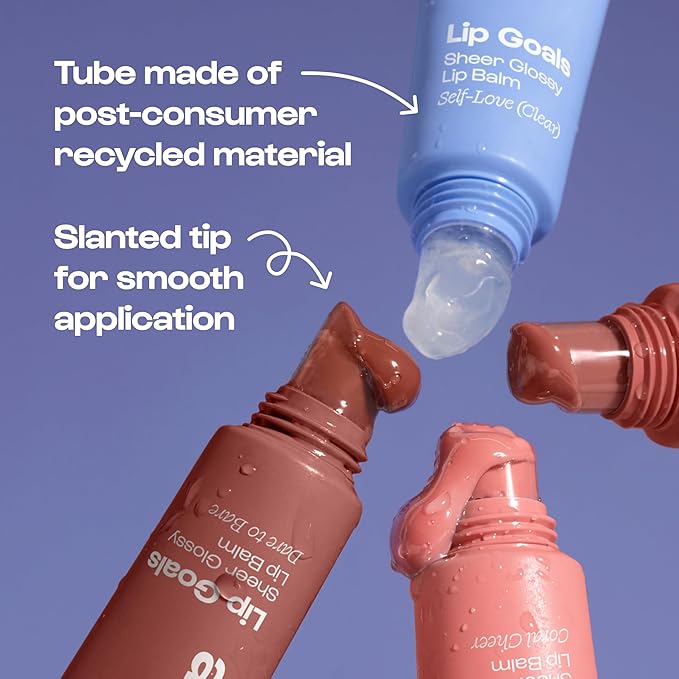 Alleyoop Glossy Lip Balm - Lip Goals, Rose & Shine (Sheer Dusty Rose) - Hydrating & Moisturizing Lip Care for Cracked Lips - Natural Plumping Lip Moisturizer That Smooths, Soothes, & Protects - Vegan