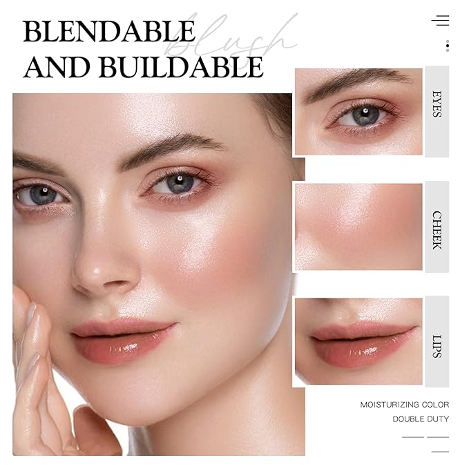 Multi Glow Balm, Cream Blush for Cheeks, Blush Balm Face Makeup, Radiant Finish, Hydrating, Creamy, Lightweight & Blendable Color, Face Balm, 0.63 Oz (Nude Gardenia)