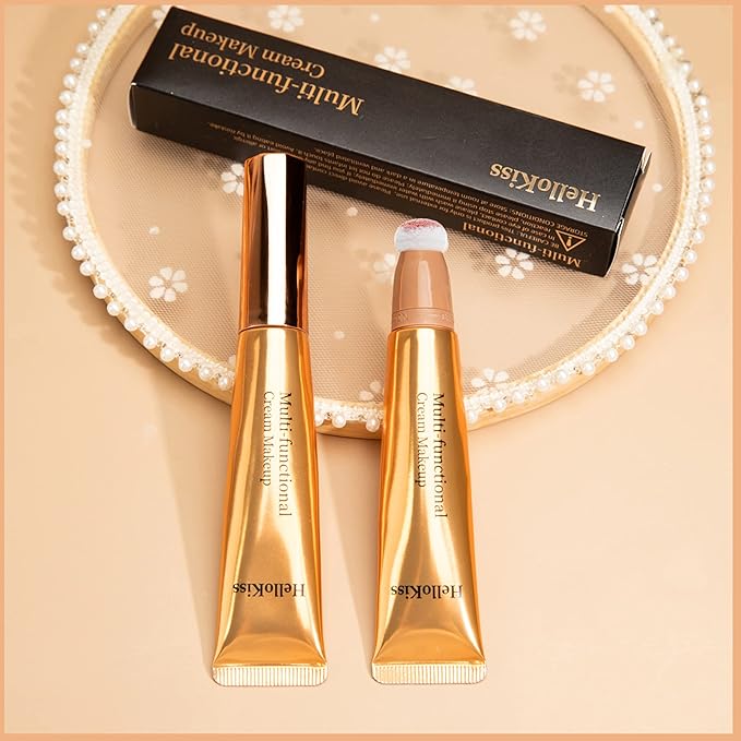 Contour Beauty Wand, Multi-Use Liquid Contour Wand Makeup for Face Cheeks, Natural Matte Finish Shading Bronzer Stick With Cushion Applicator(#01 Contour Brown)