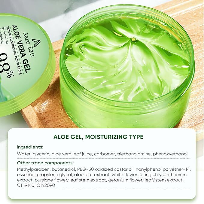 Organic Aloe Vera Gel for Face Made within 12 Hours of Harvest, 98% Pure Aloe Vera Gel for Skin, Scalp, & Hair, Soothing Aloe Face Moisturizer, Multipurpose Skin Care（20oz）