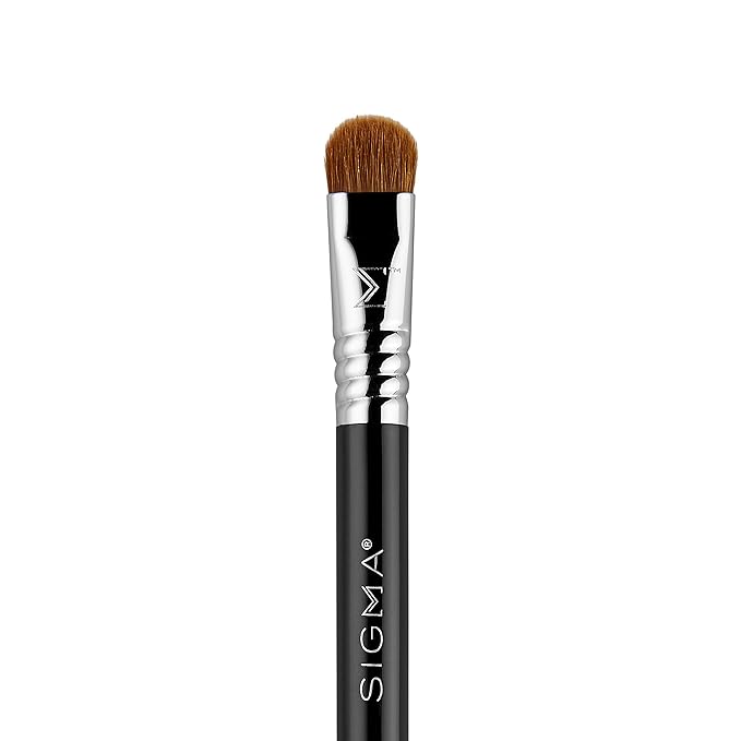 Sigma Beauty Travel Essential Trio - Makeup Brush Set for Foundation Powder Eyeshadow - 3 Tool Brushes with Brush Tin Holder - Skin Safe, Vegan Makeup Brushes for Travel - Black