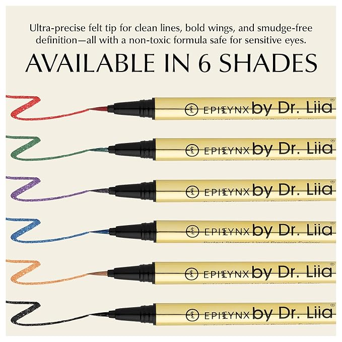 Waterproof Eyeliner - Smudge-Proof Liquid Eyeliner Pen with Precision Tip for Smooth, Long-Lasting Application - Vegan, Hypoallergenic & Gluten-Free Eye Liner - 2mL Shimmer Black