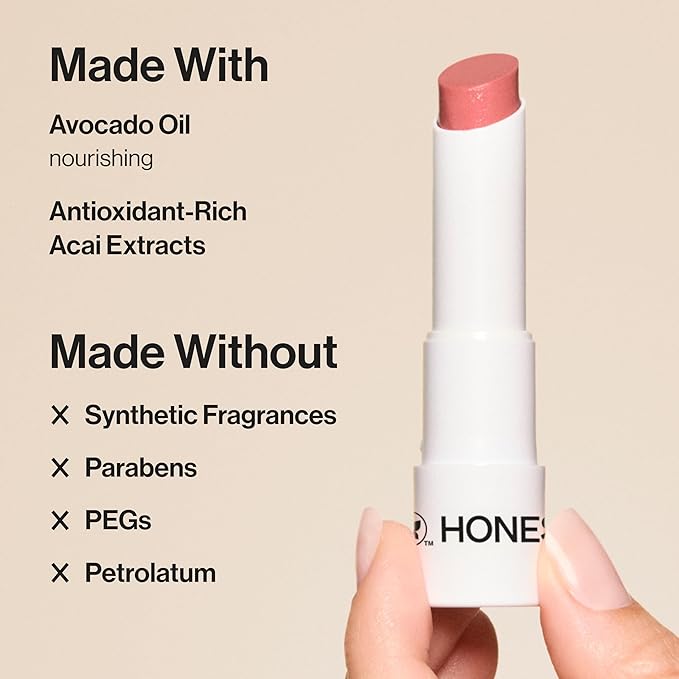 Honest Beauty Tinted Lip Balm | Antioxidant-rich Acai Extracts + Avocado Oil | EWG Certified, Vegan, Cruelty Free | Blood Orange