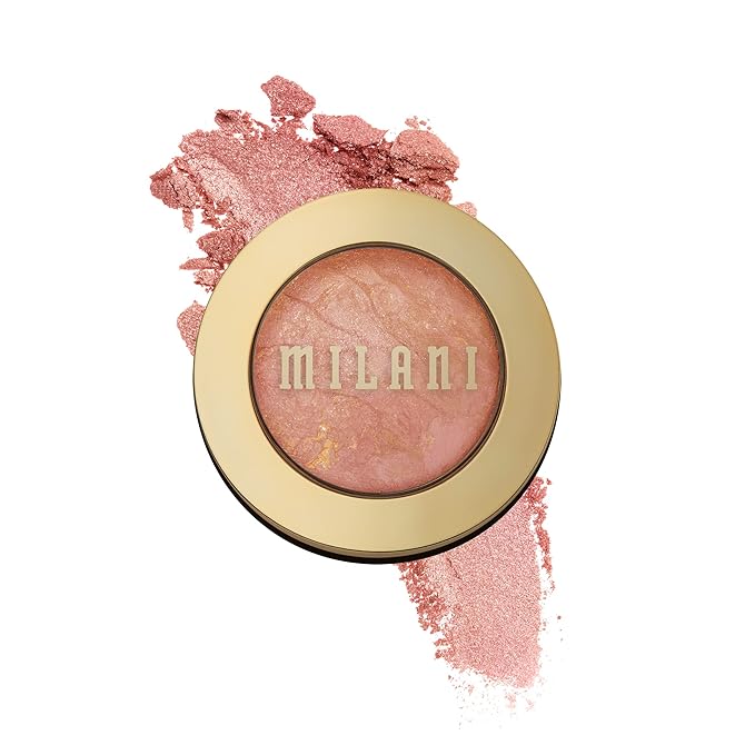 Milani Baked Blush, Powder Blush for Cheeks, Cruelty Free Makeup - Shape, Contour & Highlight Face for a Shimmery or Matte Finish - Berry Amore