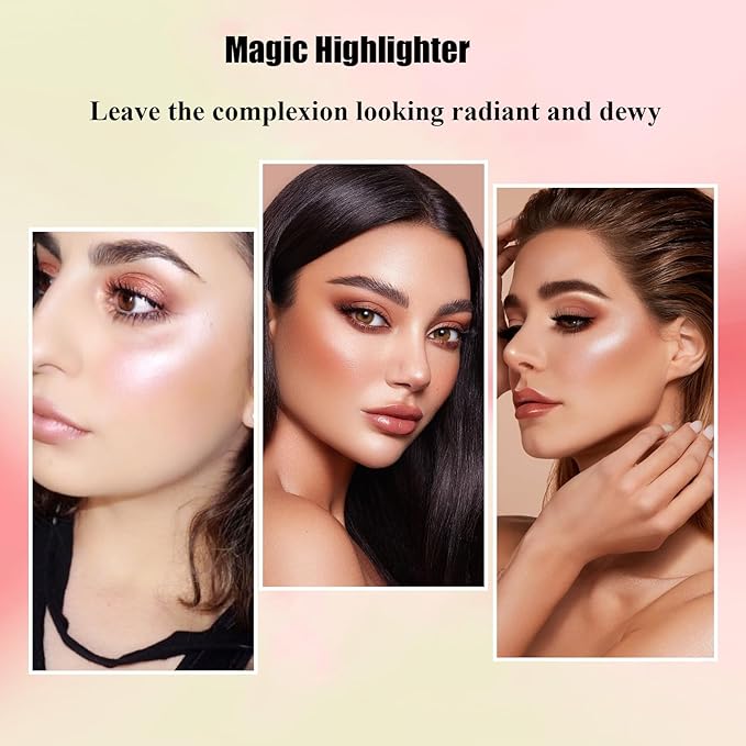 Blush Stick, Cream Blush Stick for Cheeks & Lips, Blendable Long-Lasting Multi-Use Contour Stick & Highlighter Makeup (#5 HIGHLIGHT)