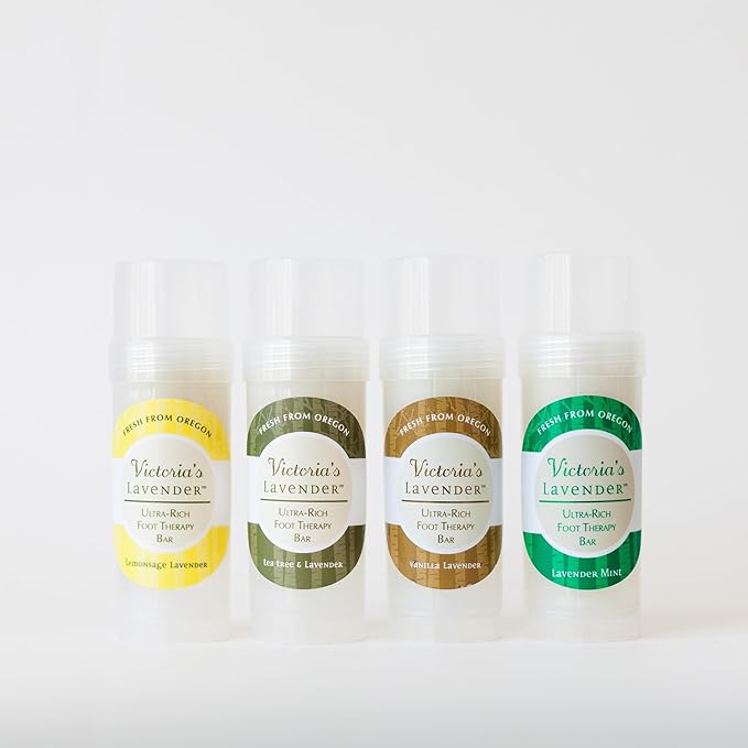 Victoria's Lavender Ultra Rich Foot Balm for Dry Cracked Feet – Heel Repair & Softener with Tea Tree Oil & Lavender – Dry Heels Treatment for Women & Men – Made in USA Foot Balm Stick - 2 Pack (2.5Oz)