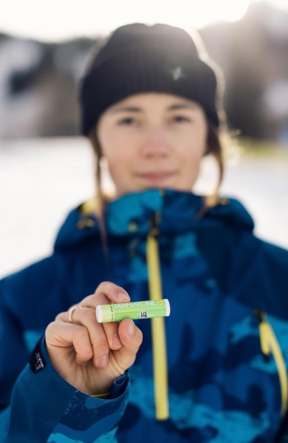 Dermatone Green Tea Lip Balm SPF 30 | Lip Balm with Sunscreen | Moisturizing with Aloe and Vitamin E | Medicated to Soothe & Replenish Chapped and Cracked Lips (Green Tea Lip Balm, 0.15oz Pack of 2)