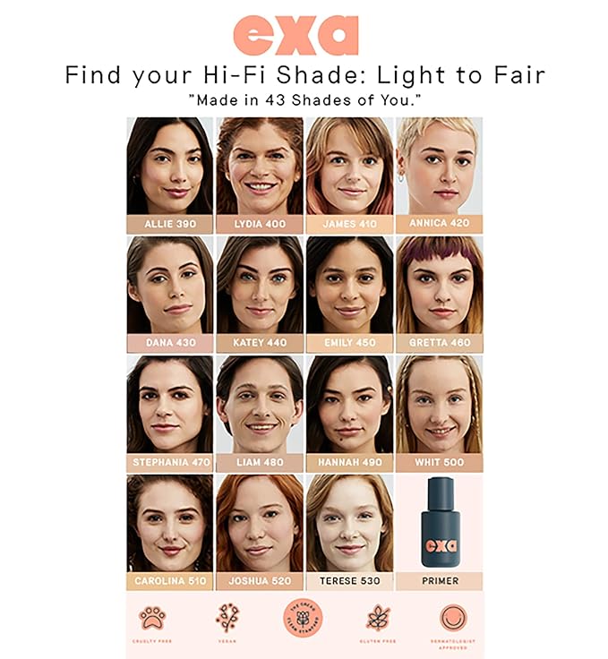 Exa Beauty - Natural High Fidelity Foundation | Clean, Vegan, Cruelty-Free Makeup (Lydia 400)