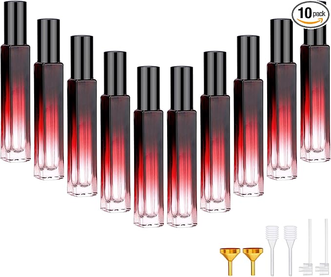 Segbeauty 10ML Travel Cologne Sprayer, 10 Pack Refillable Atomizer Spray Bottle for Perfume, Empty Mini Glass Perfume Bottle Fine Mist Dispenser, Portable Leak-proof Sample Bottles for Travel Outgoing