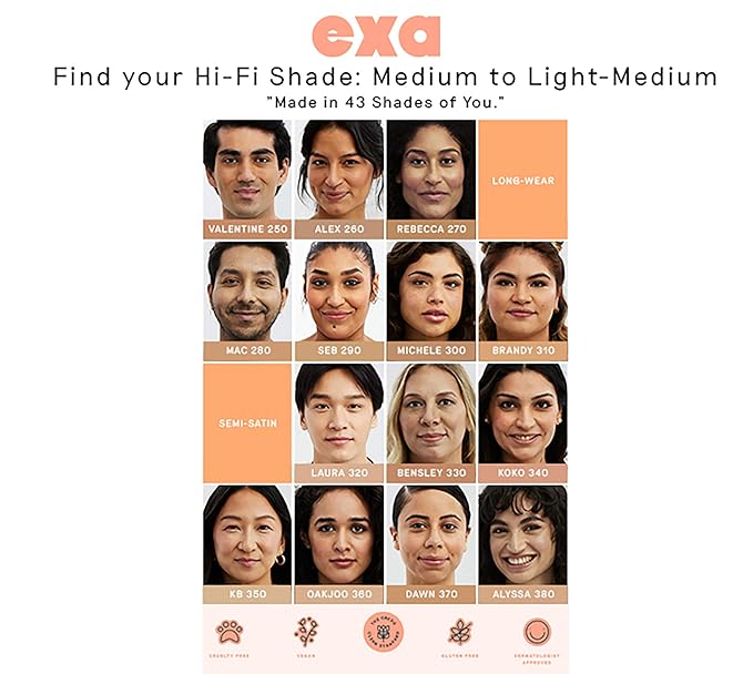 Exa Beauty - Natural High Fidelity Foundation | Clean, Vegan, Cruelty-Free Makeup (Rae 200)