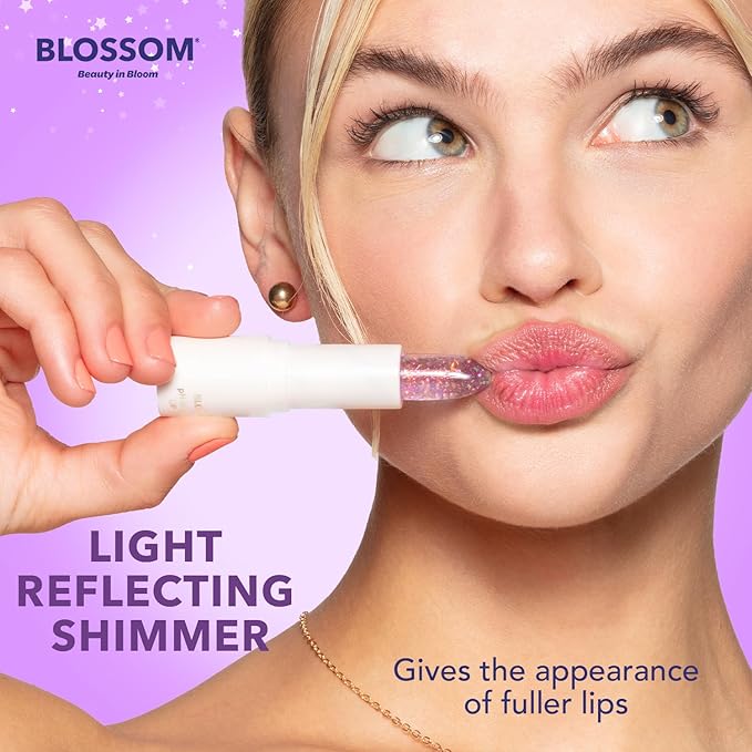 Blossom pH Adjusting Shimmering Lip Balm Moisturizing Glitter Sparkle Lip Balm, 0.12oz./3.5g, Diamond