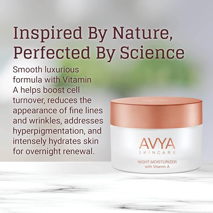 AVYA Night Moisturizer (1.7oz) - Advanced Ayurvedic Skincare/Retinol Cream with Antioxidants/Reduces Fine Lines and Wrinkles