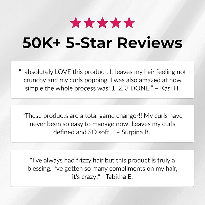 Love Ur Curls - Shampoo & Conditioner Set with All in One Curl Cream Styler for Wavy Hair, 3 Step System for Repair and Moisturizing