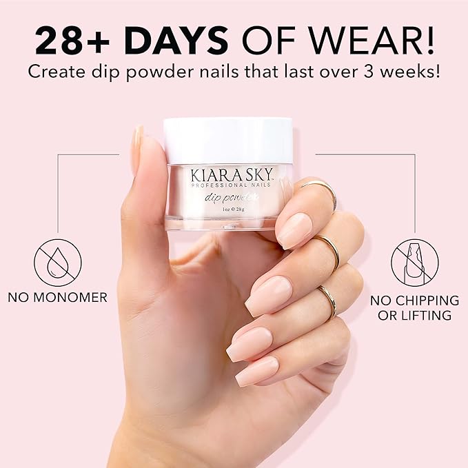 Kiara Sky Long Lasting Nail Dip Powder Pink Tones 1 oz, Cotton Kisses