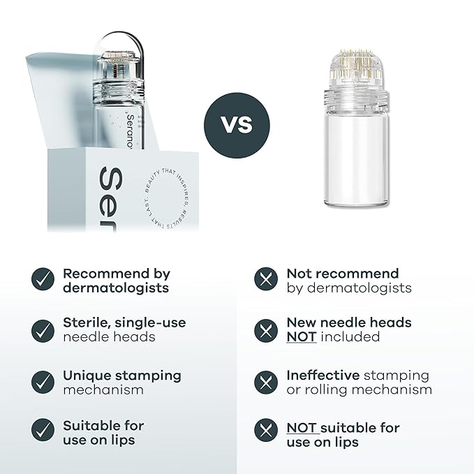 Seranova - Micro Infusion for Skin Care – with Collagen Peptides & Hyaluronic Acid, Face Serum and Stamp 0.05mm - 3 Month Supply