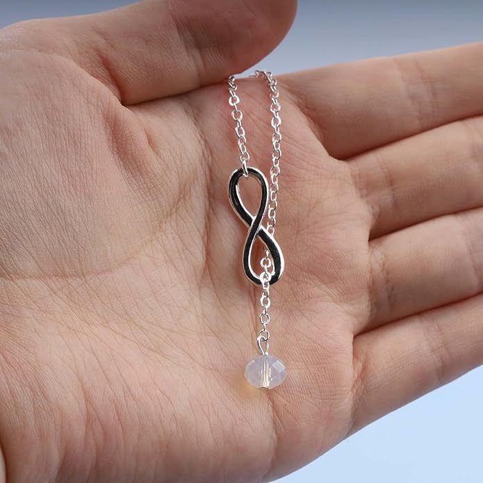 Boho Crystal Infinity Necklace Gold Y Necklace Minimalist Crystal Y Lariat Necklace Chain Jewelry for Women and Girls