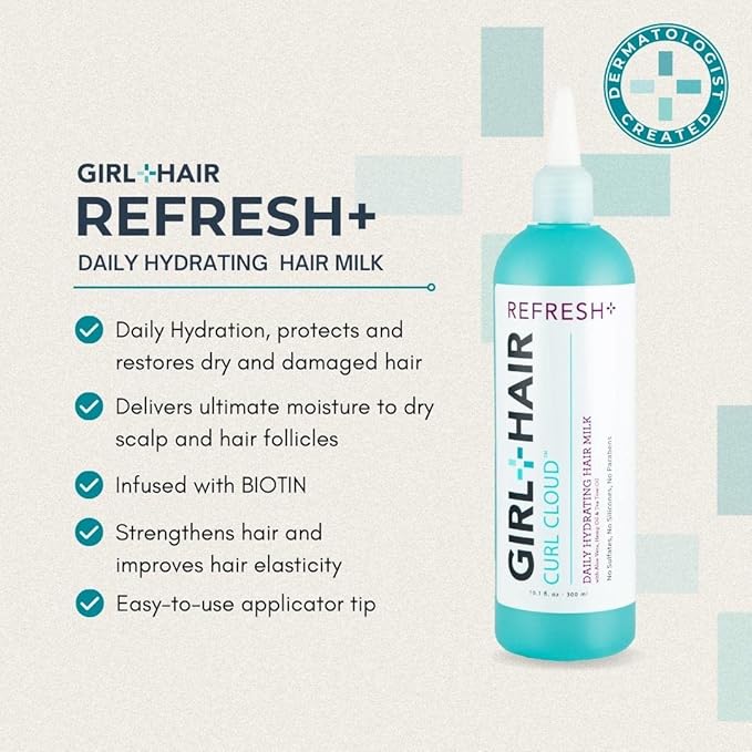 G+H REFRESH+ Daily Hydrating Hair Milk | Deep Hydration to Restore Dry Hair, Refresh Scalp | Aloe Vera, Biotin, & Coconut Water | 10.1 Fl Oz