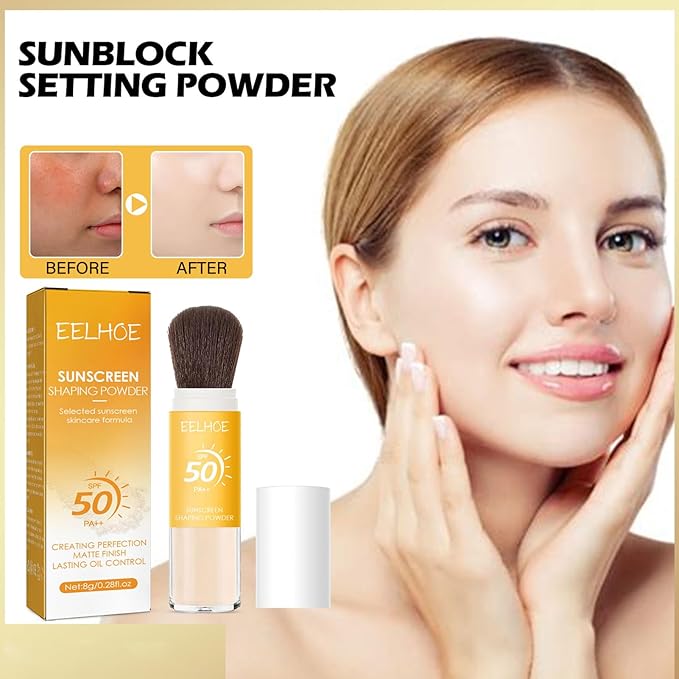 2Pcs Setting Powder, SPF 50,Translucent,Matte Finish Oil Control,Breathable,Lightweight,Mineral Brush Powder,Natural Matte Finish,Long-lasting,Waterproof and Sweatproof Setting Powder