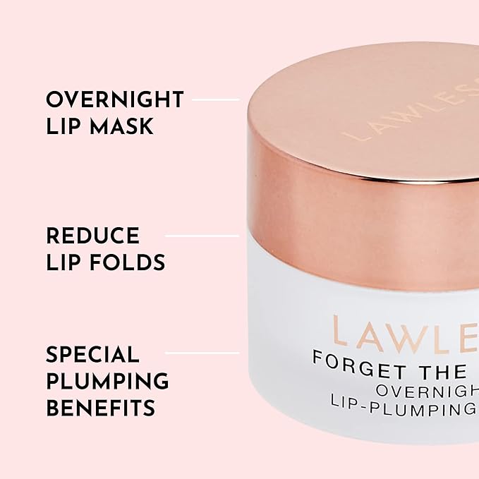 Lawless Forget the Filler Lip Mask - Juicy Watermelon - Premium Overnight Lip Plumping Treatment with Natural Ingredients Designed to Plump, Hydrate, and Smooth Lips - 0.28 oz