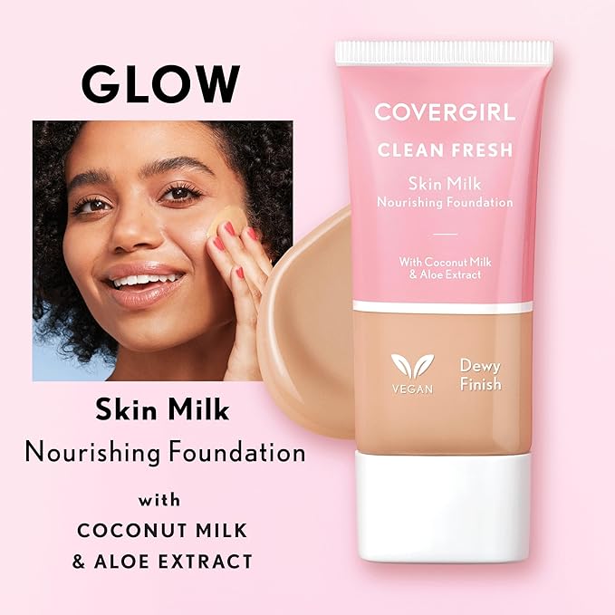 COVERGIRL, Clean Fresh Skin Milk Foundation, Light/Medium, 1 Count (packaging may vary)