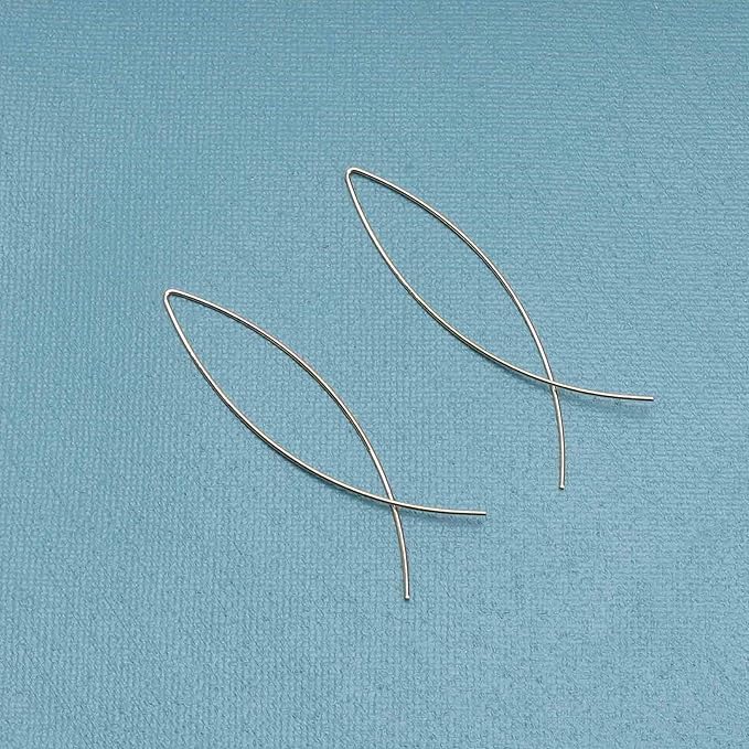 Boho Thin Arch Hoop Earrings Gold Threader Wire Earrings Open Hoop Earrings Minimal Everyday Earrings Jewelry for Women and Girls