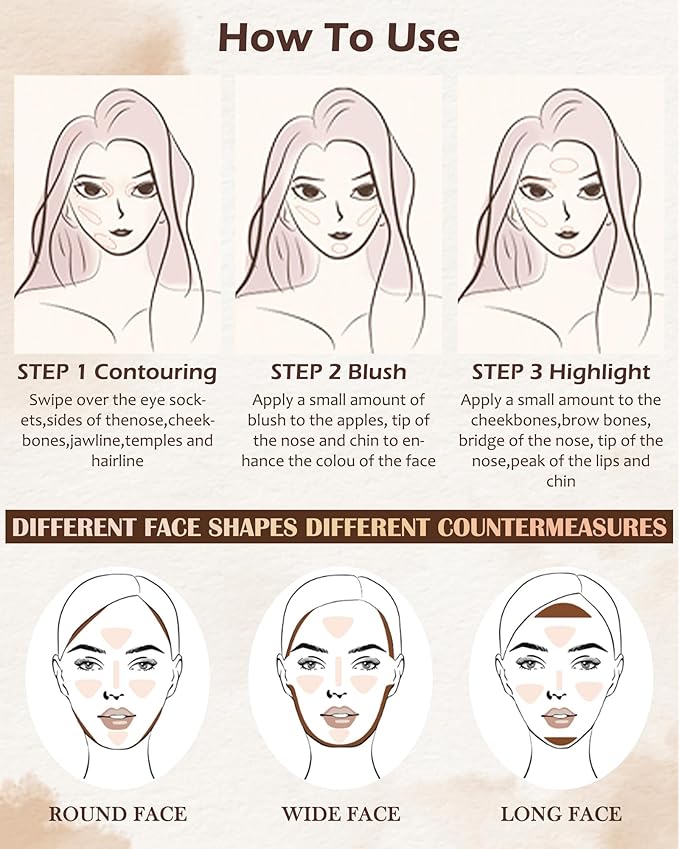 Matte Blush Powder Palette-2Colors Cruelty-Free Buildable Facial Cheek Blusher Pressed Powder Light Luxury Blush Contour Palette for Face,Longlasting Makeup Palette,Valentine's Day Gift for Women-04