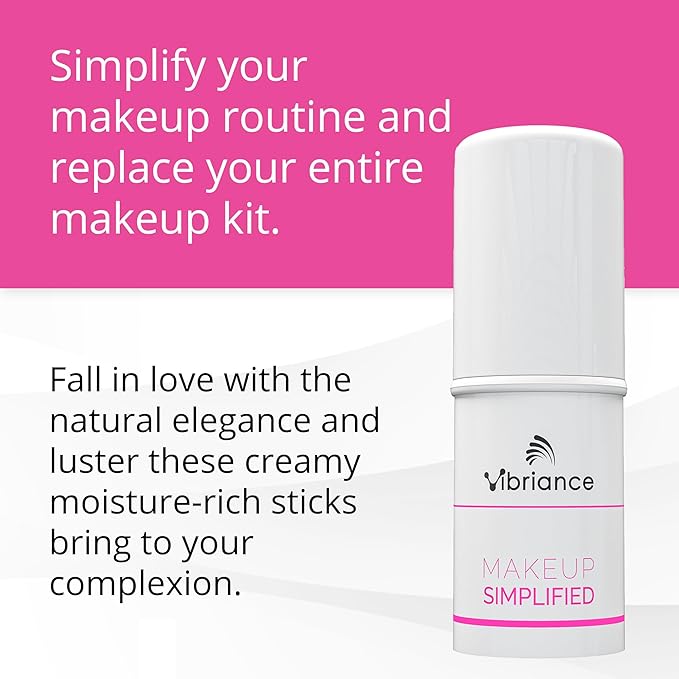 Vibriance Makeup Gift Set | Radiance and Illuminate Cosmetics Sticks Bundle of 2 - Multi-Purpose Highlighter, Lipstick, Contour, Cream Blush for Mature Skin - Sulfate, Paraben Free