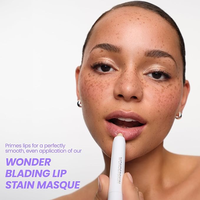 Wonderskin 3-in-1 Lip Scrub Exfoliator & Moisturizer, Lip Exfoliator Scrub, Lip Therapy, Hydrating Lip Balm for Soft, Nourished, Flake-Free Lips with One-Step Prep, 0.10oz