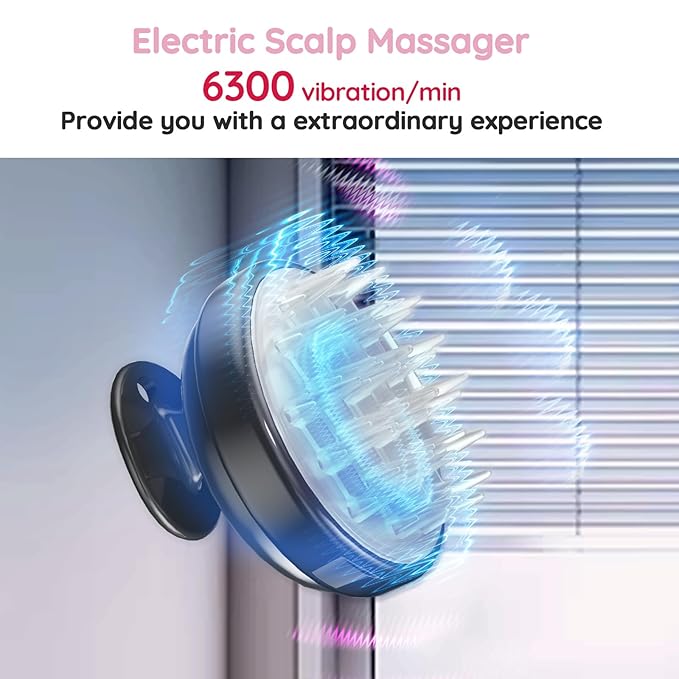 Electric Handheld Hair Massager, Cordless Hair Scalp Massager Portable Head Scratching Massager with 2 Modes Vibration Comb for Hair Growth, Deep Cleansing and Stress Relaxation