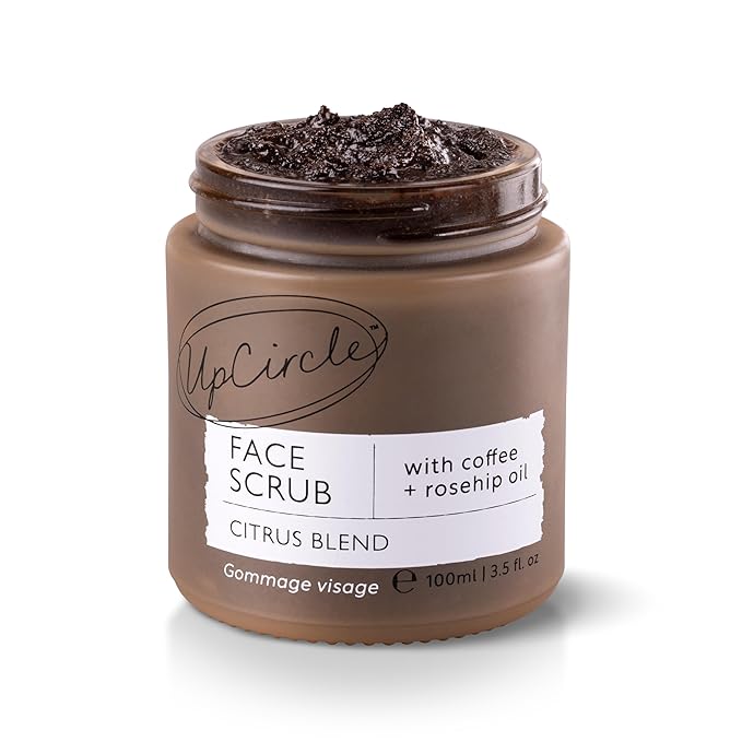 UpCircle Coffee Face Scrub - Citrus Blend For Normal + Dry Skin 3.5oz- Shea Butter, Coconut + Rosehip Oil - Natural, Vegan Face Exfoliator For Soft, Smooth Skin