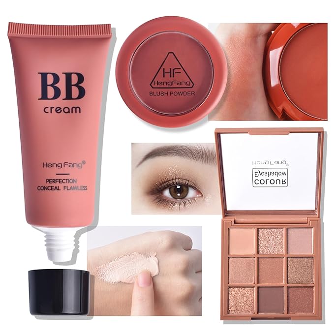 ICE LOVE All in One Makeup Kit, 11-Piece Women Complete Makeup Kit, a Must-Have Gift Set for Beginners or Professional Makeup Sets Beginners. (A)