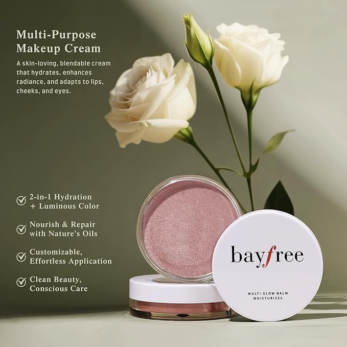 Multi Glow Balm, Cream Blush for Cheeks, Blush Balm Face Makeup, Radiant Finish, Hydrating, Creamy, Lightweight & Blendable Color, Face Balm, 0.63 Oz (Nude Gardenia)