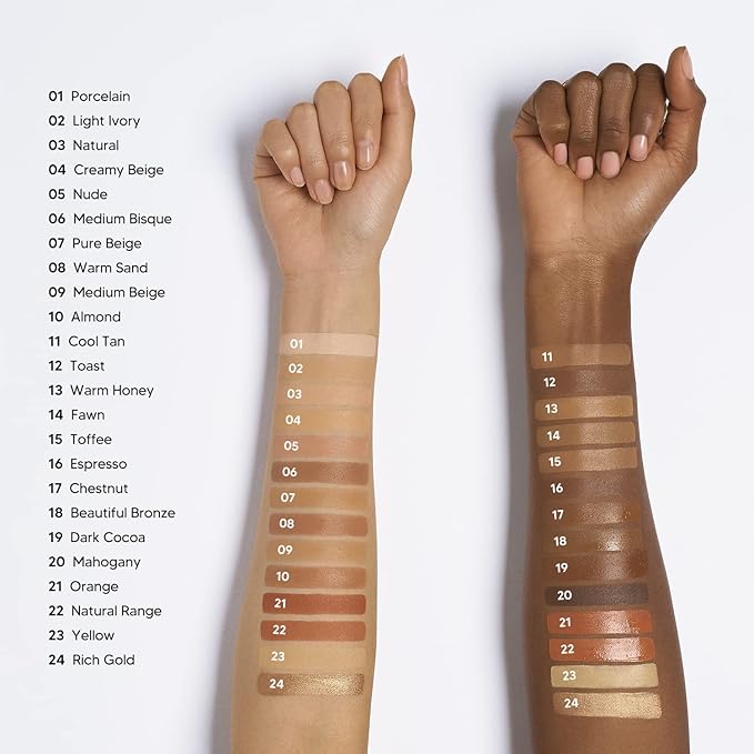 Ruby Kisses HD Brush Concealer & Foundation, Full Coverage, Color Correcting, Highlight, Contour 3 Pack (Mahogany)