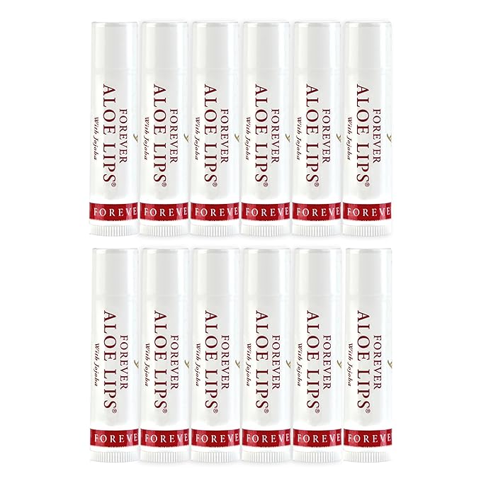 Forever Living - Forever Aloe Lips - Ultimate Lip Care for Any Weather - Moisturizing Lip Balm with Aloe, Jojoba & Beeswax - Vegan - Pack of 12