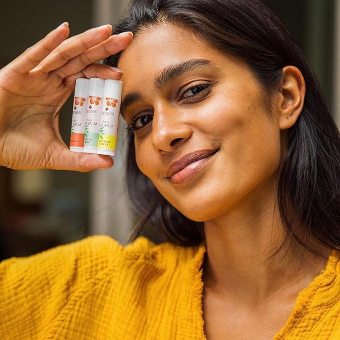 Hanalei Lip Balm and Moisturizer - Natural Kukui Oil, Beeswax Lip Moisturizer - Replenish and Repair Dry, Chapped Lips - Variety Pack (5 Tubes)