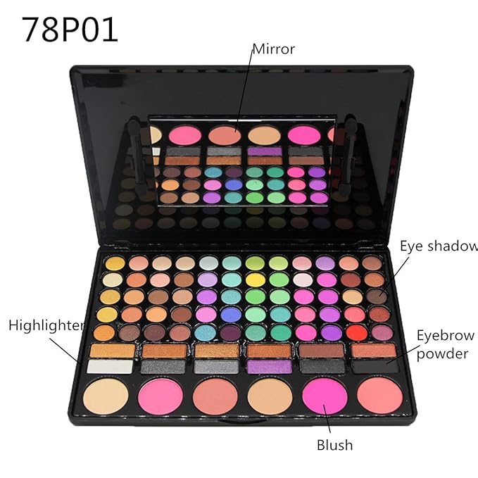 Pro Makeup Gift Set All In One Makeup Palette Cosmetic Contouring Kit 78 Colors Eyeshadow Palette with Blush, Face Powder and Lip Gloss #1 - Ideal Gift for Holiday