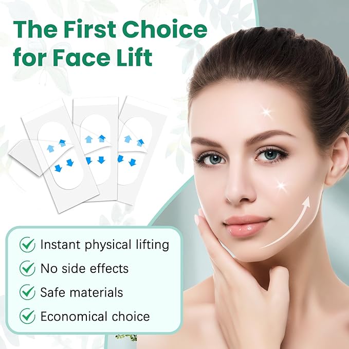 Face Neck Tape Lifting Invisible,Face Lift Tape, Instant Facelift Tape,Makeup V-Edge Face Patches,Necks Less Strip for Women Turkey Neck,Jowl,Eye,Loose Skin,Wrinkle,Double Chin (1 Count (Pack of 256))
