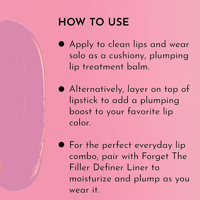 Lawless Forget the Filler Lip Plumping Line Smoothing Tinted Balm - Cupid - Premium Tinted Lip Balm with Natural Ingredients to Plump and Smooth Lips for a Firmer, Fuller Look - 0.09 oz