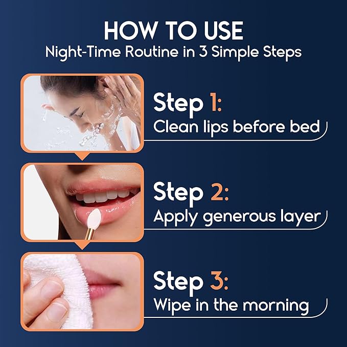 Lip Mask Overnight with Hyaluronic Acid & Collagen, Lip Sleeping Mask for Dry Cracked Lips, Moisturizing, Hydrating, Exfoliating Night Treatment for Lip Care (Peach)