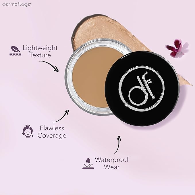 Waterproof Concealer Cream, Full Coverage Waterproof Makeup, Color Match Promise by Dermaflage, 6g