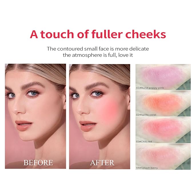 Milk Jelly Blush - Milk Blush - Sheer Cheek & Lip Stain，Long Lasting Milk Jelly Tint Have Transparent & Bright Colors (#4 berry)