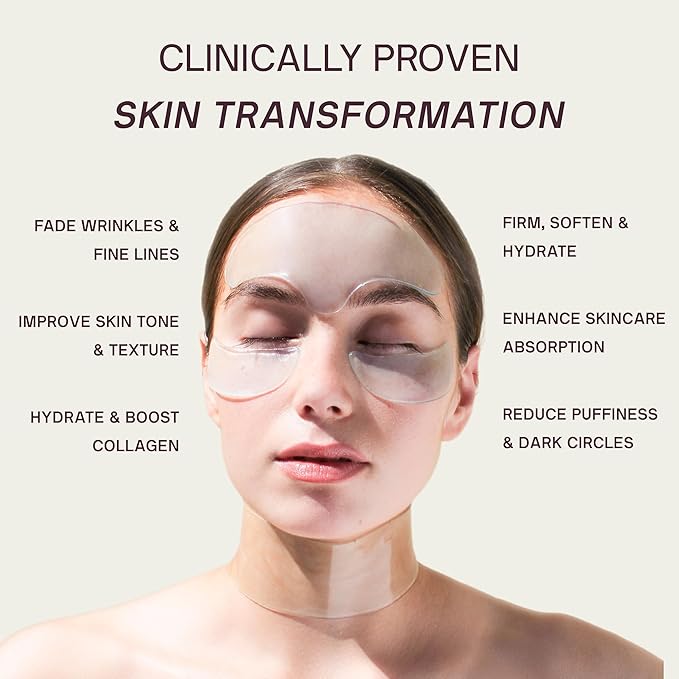 Dermaclara Silicone Facial Patches - Anti-Wrinkle Face Patches for Frown, Smile Lines & Forehead, Reusable Overnight Silicone Wrinkle Pads, Up to 30 Uses - 4 Under Eye Patches & 1 Forehead Patch